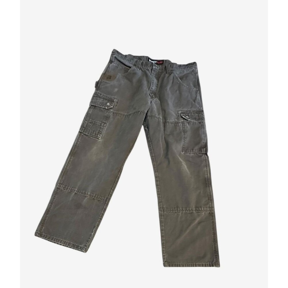 Wrangler Riggs Workwear Brown Ripstop Ranger Cargo Pants 34X29 Distressed Work